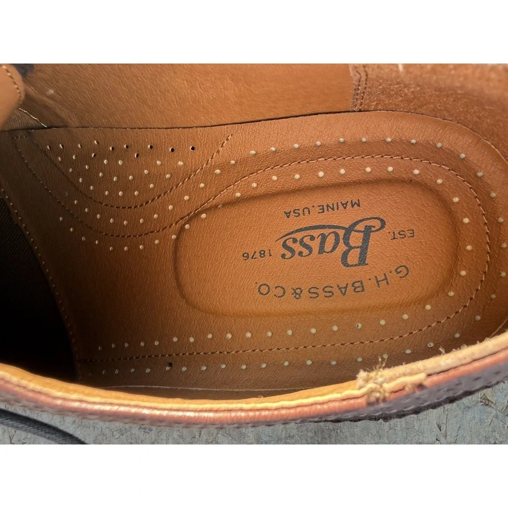 G.H. Bass Patterson‎ 9.5M Denim Leather Oxford Casual Shoes Mens